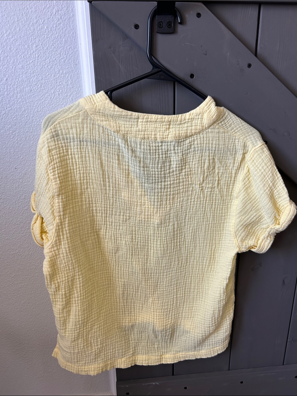 Dear John Yellow Gauze V-Neck Women’s Crop Top - Picture 2 of 4